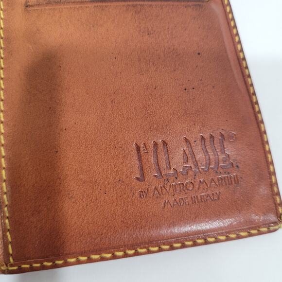 ALVIERO MARTINI Italian Vintage Geo World Map Wallet Brown Bifold Organizer - Picture 4 of 12
